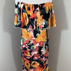 LuLaRoe Cici ruffle dress Off the shoulders Small
